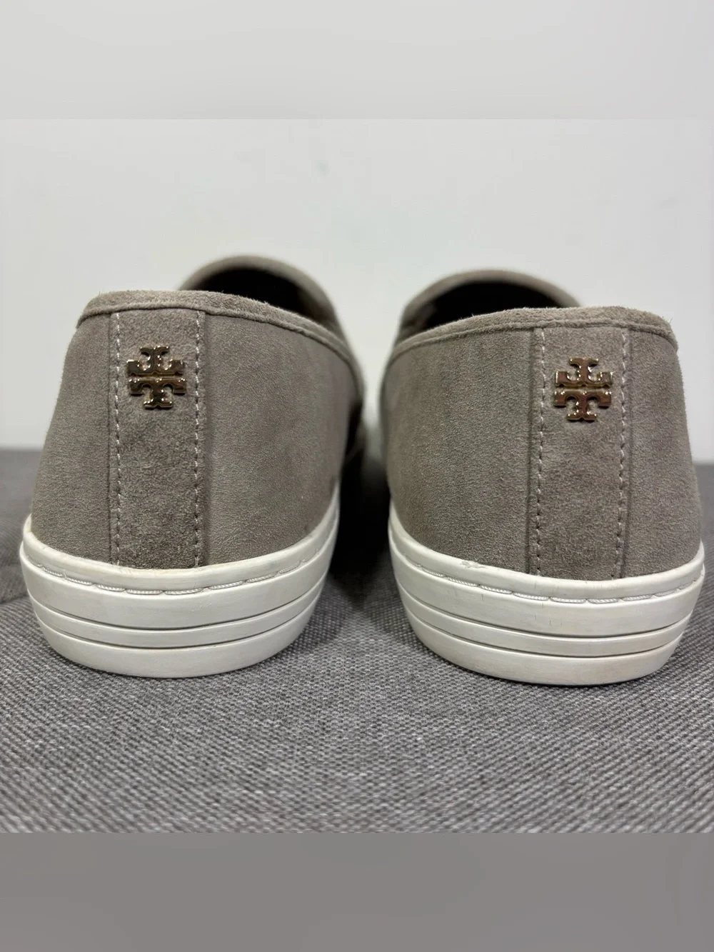 Tory Burch Suede Slip-On Flats in Taupe- woman’s 7.5